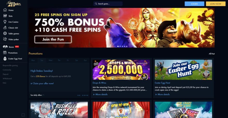 21 Dukes casino bonuses