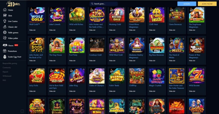 21 Dukes casino slots
