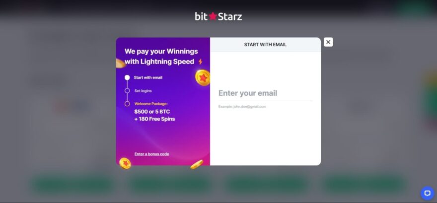 Bitstarz casino sign up