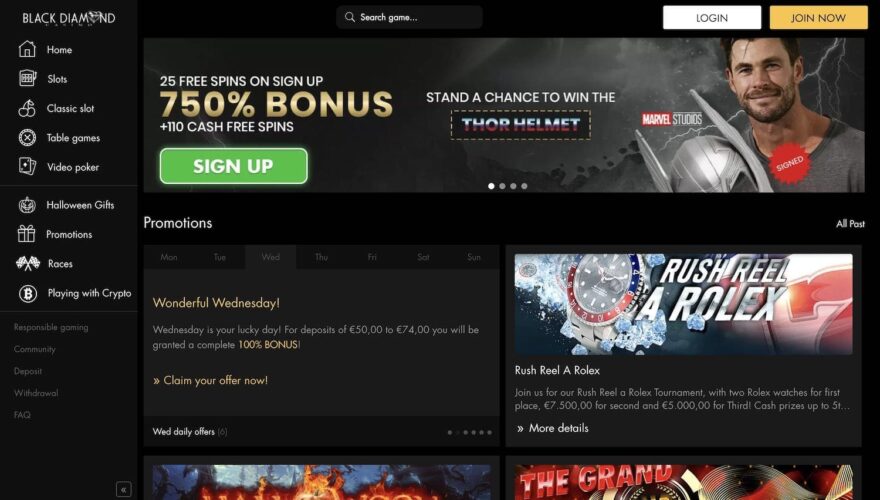 Black Diamond casino bonuses