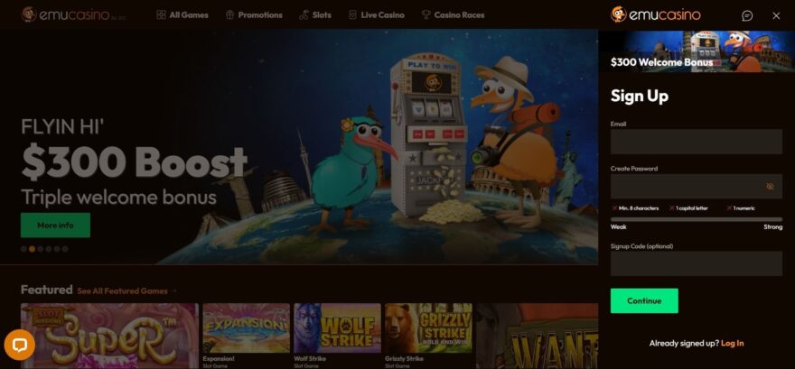 Emu casino sign up
