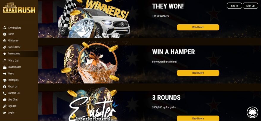 Grand Rush casino bonuses