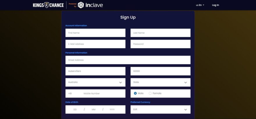 Kings Chance casino sign up