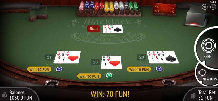MultiHand Blackjack Pro demo