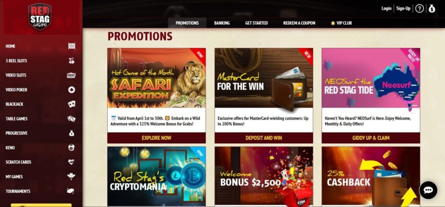 Red Stag casino bonuses
