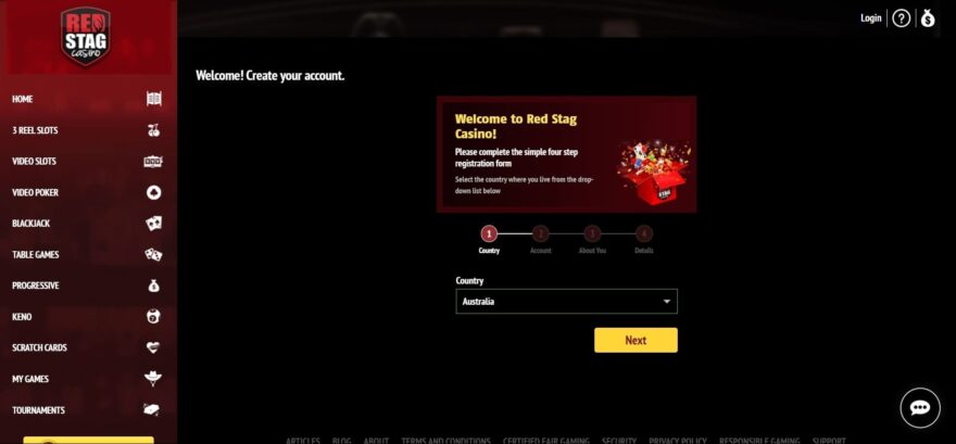 Red Stag casino sign up