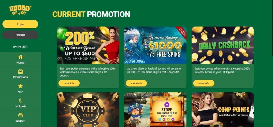 Reels Of Joy casino bonuses