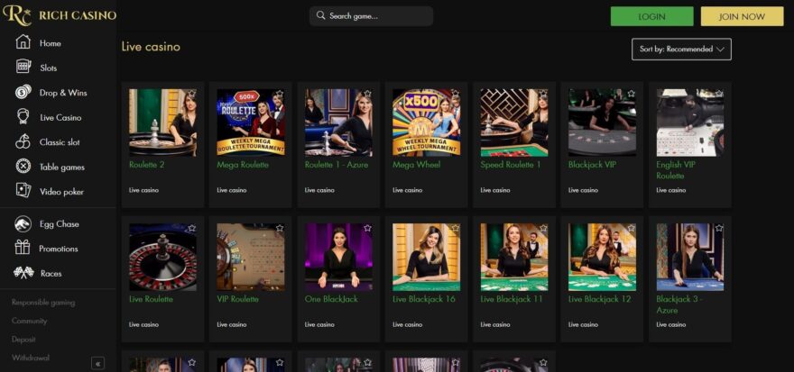 Rich casino live