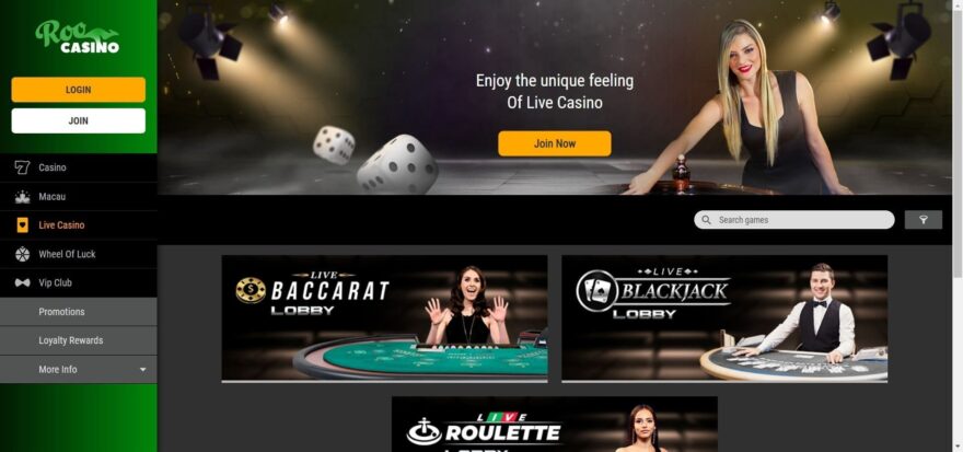 Roo casino live