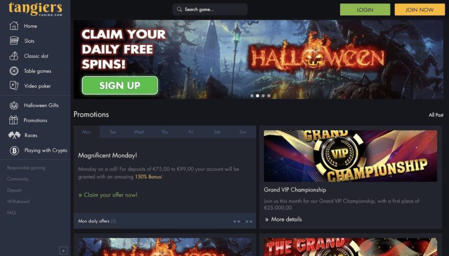 Tangiers casino bonuses