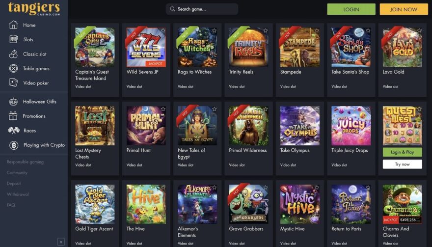 Tangiers casino slots