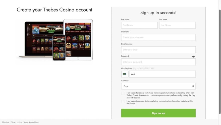 Thebes casino sign up