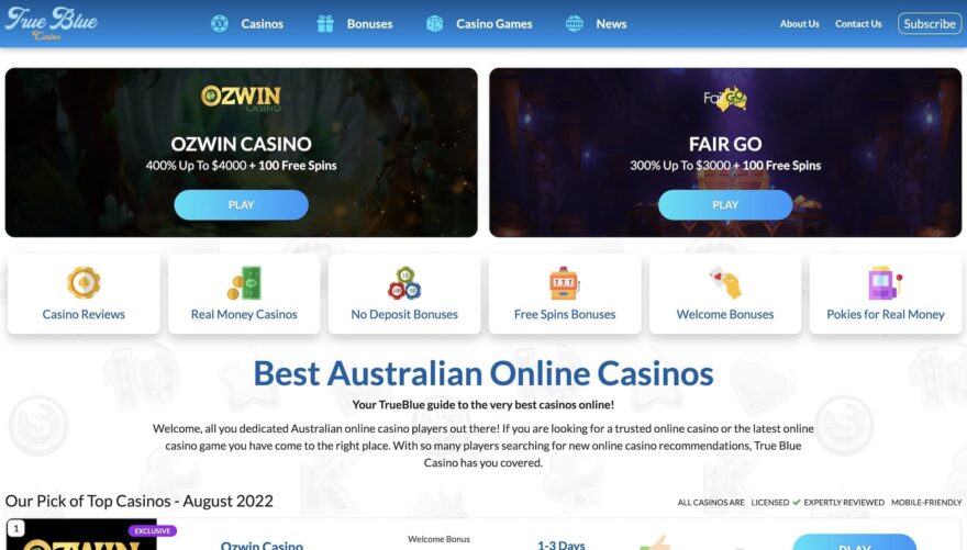 True Blue casino online