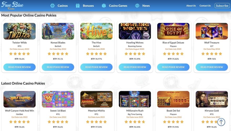 True Blue casino slots