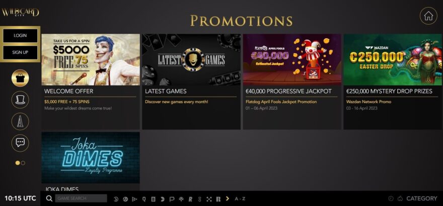 Wild Card City casino bonuses