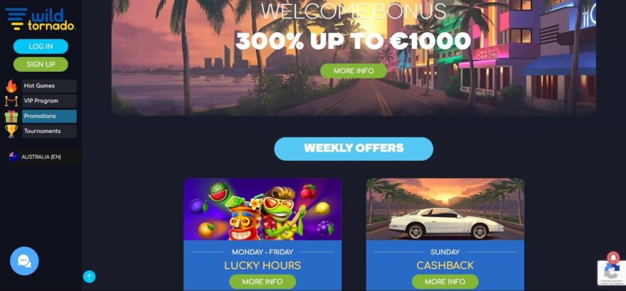 Wild Tornado casino bonuses