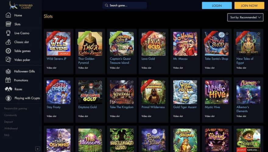 Winward casino slots