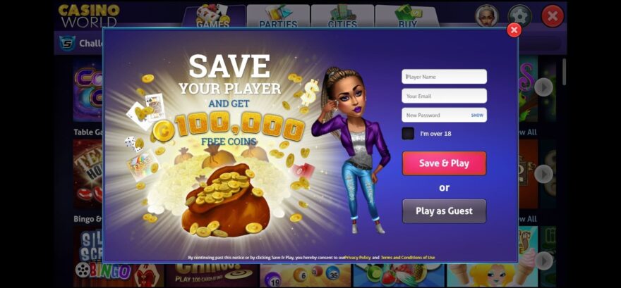 World casino sign up